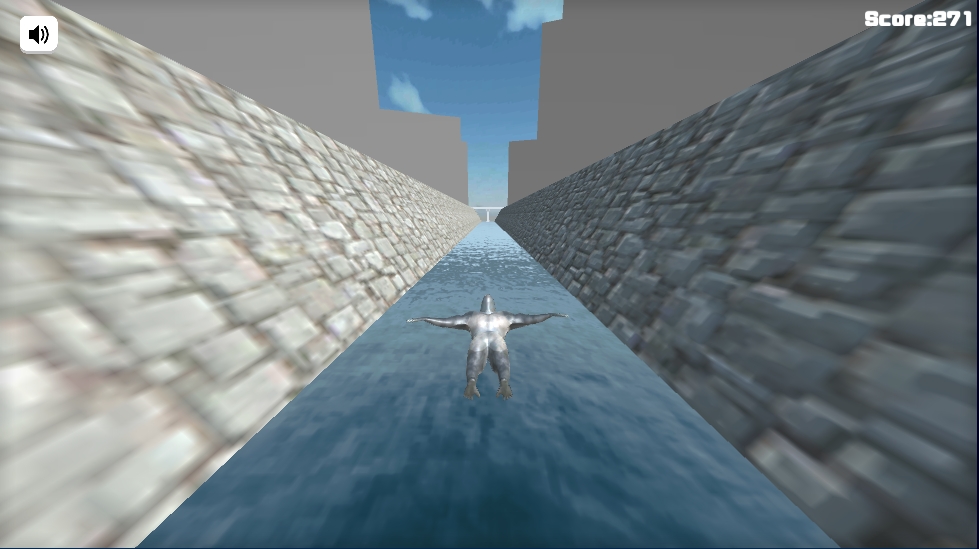 Our hero Flying Kong navigating obstacles